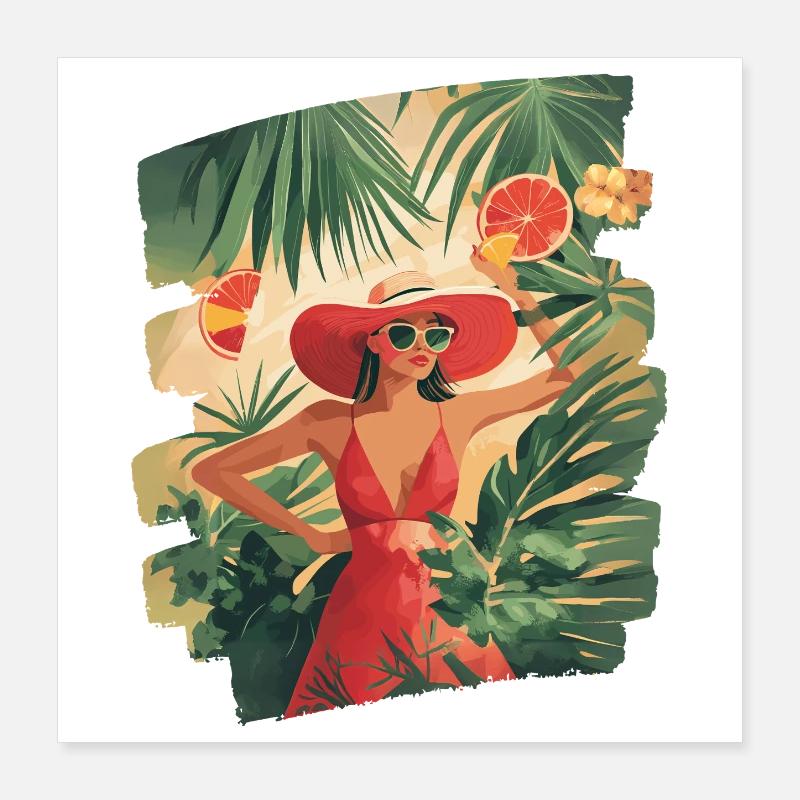 Été Rétro Poster 40 x 40 cm