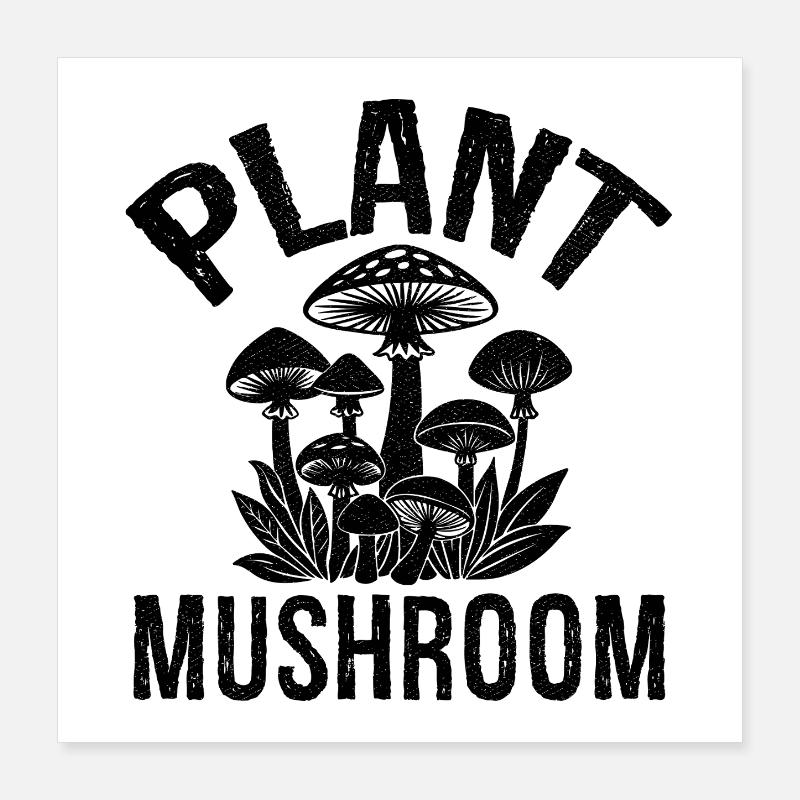 Champignon végétal Poster 40 x 40 cm