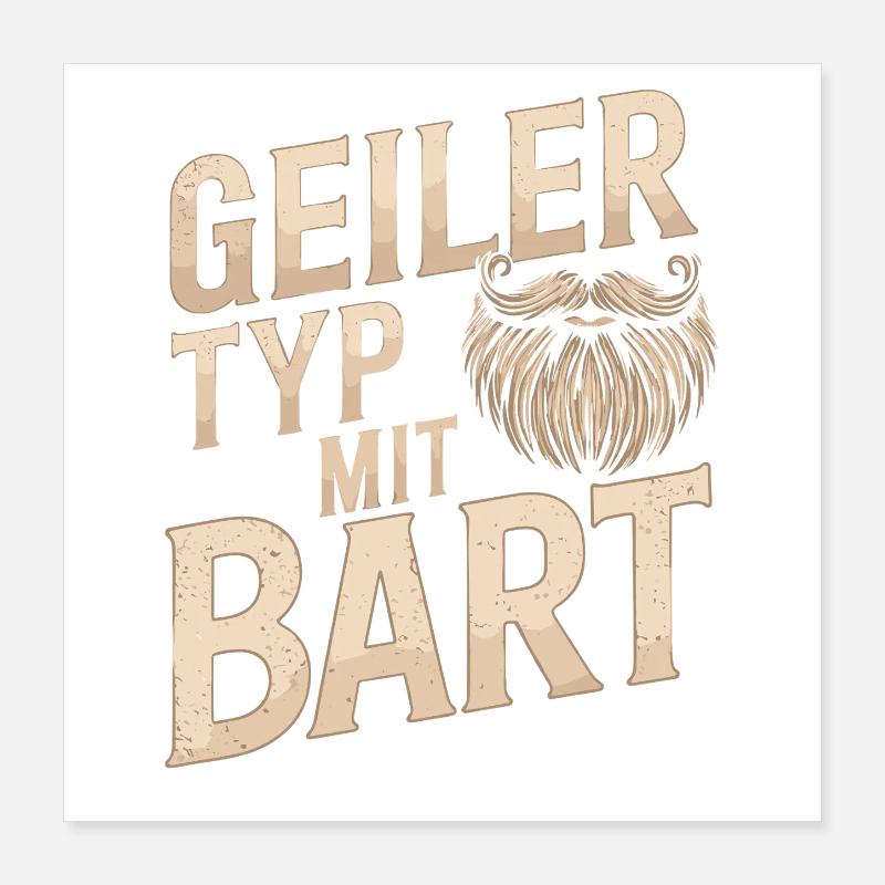 gars avec barbe barbe barbier barbe complète Poster 40 x 40 cm