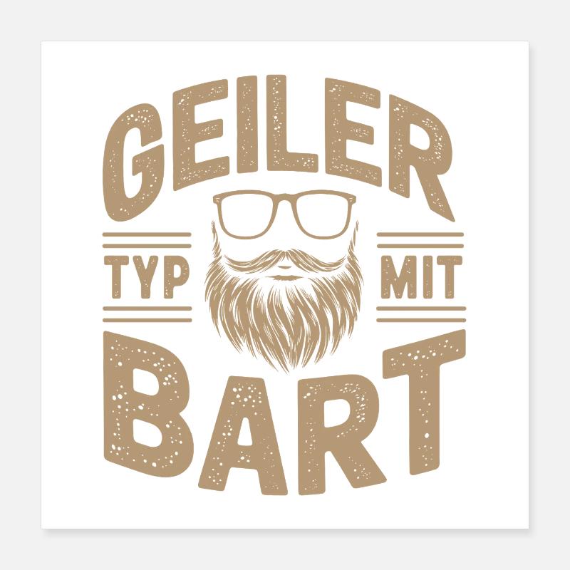 gars avec barbe barbe barbier barbe complète Poster 40 x 40 cm