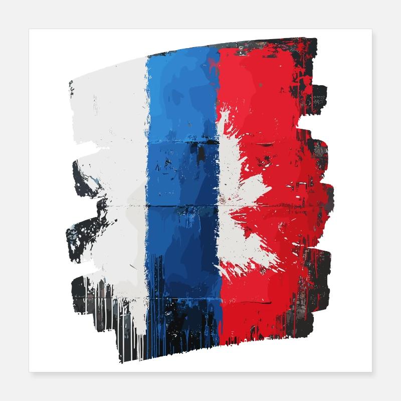 France Drapeau Français Poster 40 x 40 cm