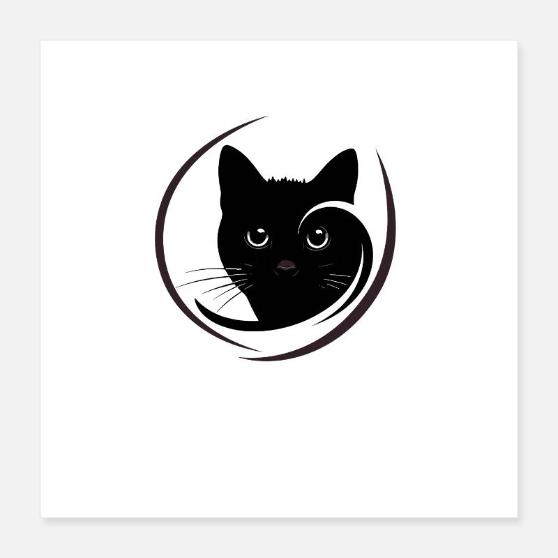 Katze - Elegantes Katzengesicht - Katzenkunst Poster 40x40 cm