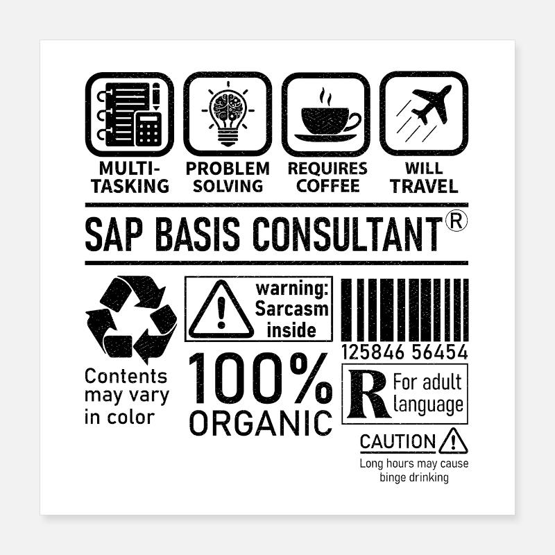 Consultant SAP Basis Consultant : résolution de problèmes multitâches Poster 40 x 40 cm