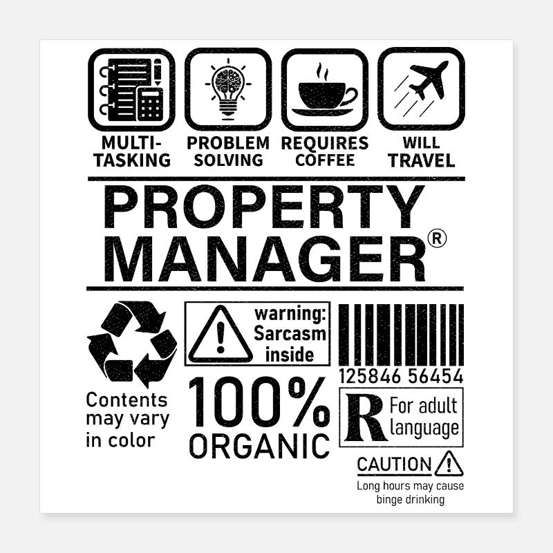 Property Manager Multi Tasking Problem Solving Poster 16" x 16" (40x40 cm)