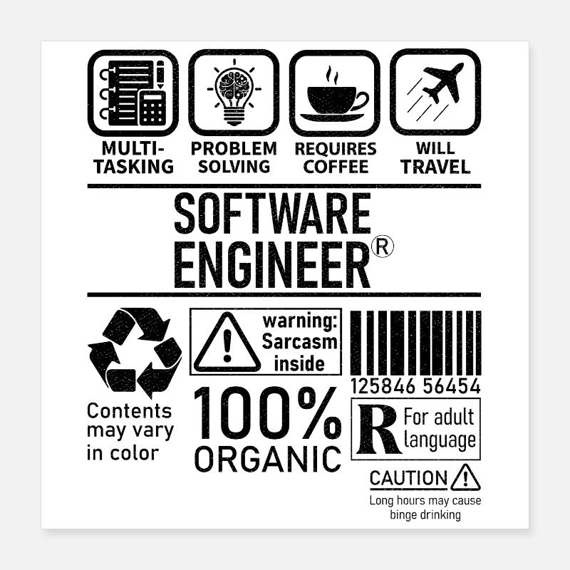 Ingénieur logiciel multitâche résolution de problèmes Poster 40 x 40 cm