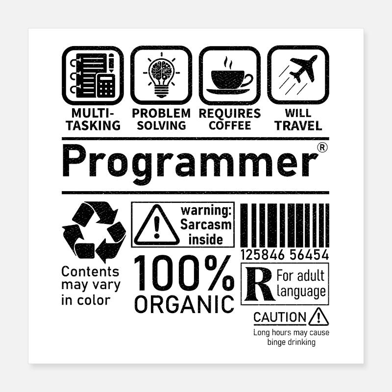 Programmer multi tasking problem solving requires Poster 40x40 cm