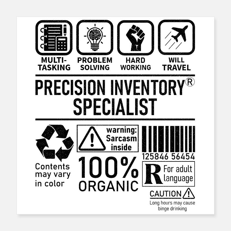 Precision Inventory Specialist multi tasking Poster 16" x 16" (40x40 cm)