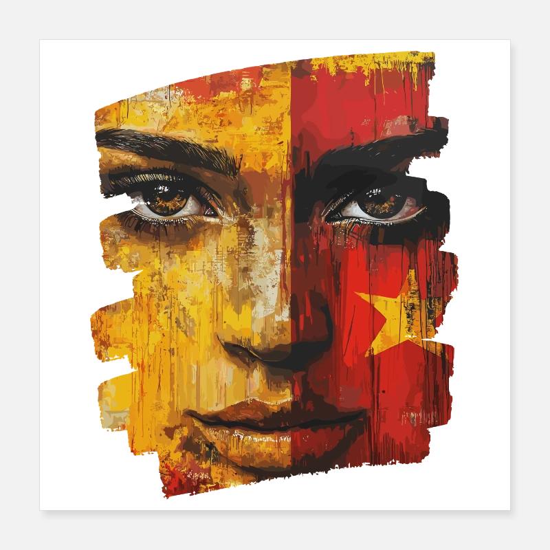 Spanish Flag Spain Poster 16" x 16" (40x40 cm)