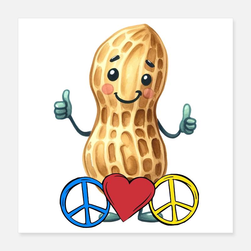 Peanut Peace Heart Peace Poster 16" x 16" (40x40 cm)