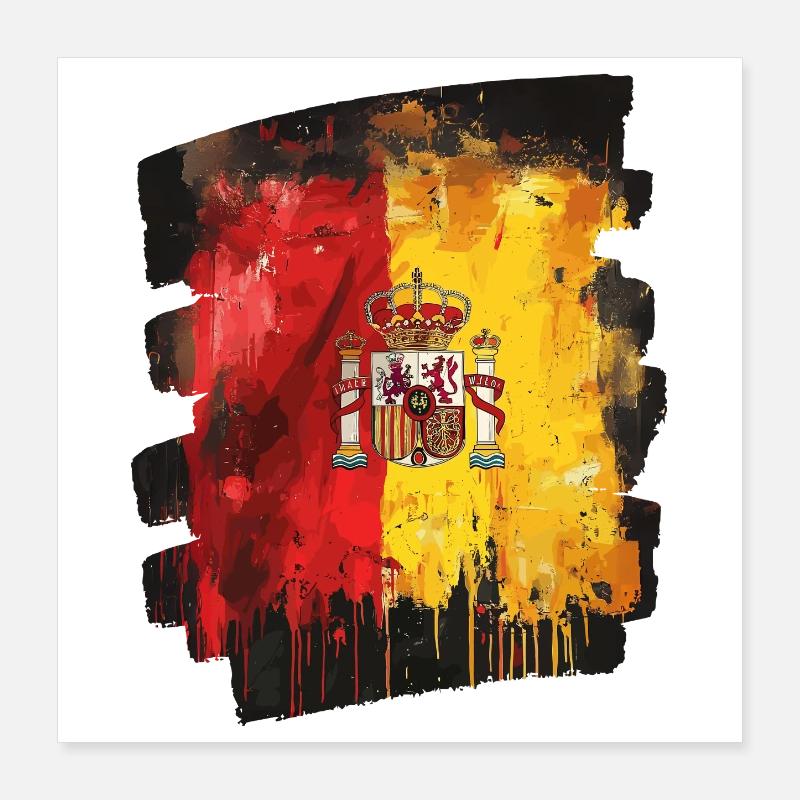 Spanische Flagge Spanien Poster 40x40 cm
