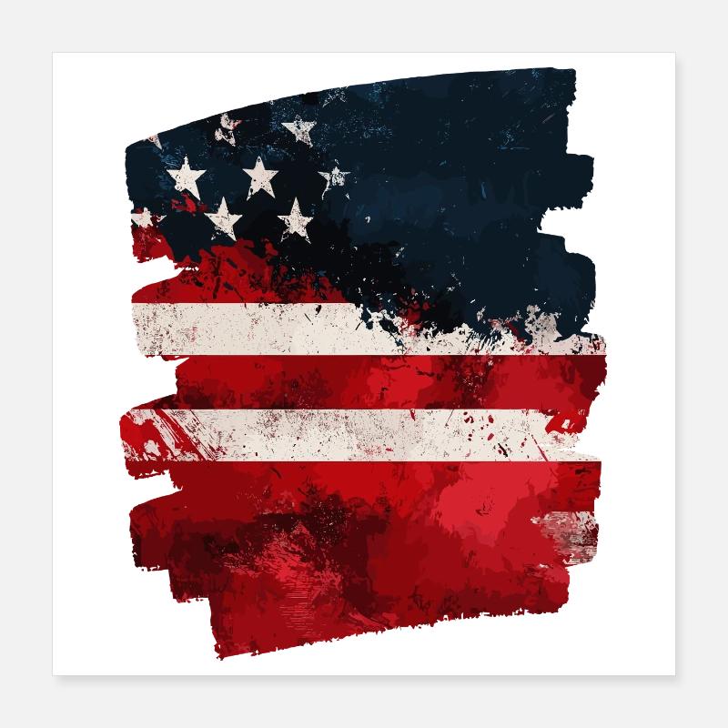 Drapeau des États-Unis d’Amérique Poster 40 x 40 cm