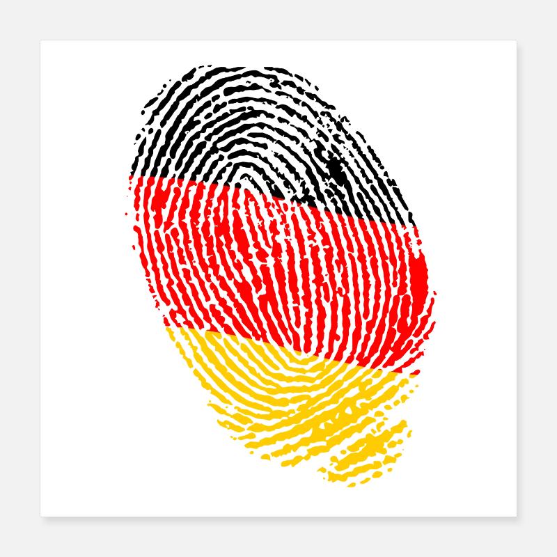 Empreintes digitales du drapeau allemand Poster 40 x 40 cm