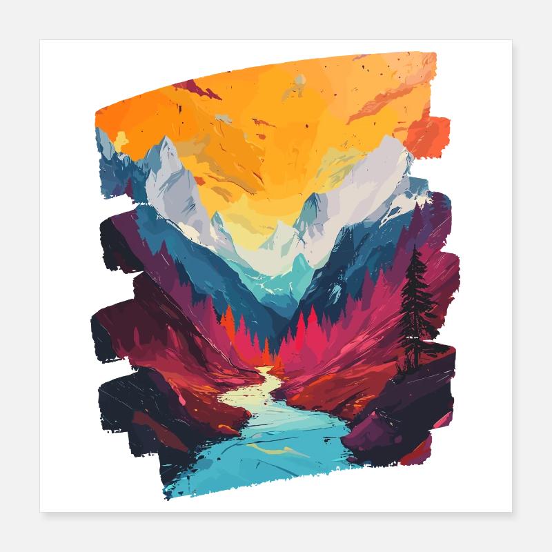 Mountains Poster 16" x 16" (40x40 cm)