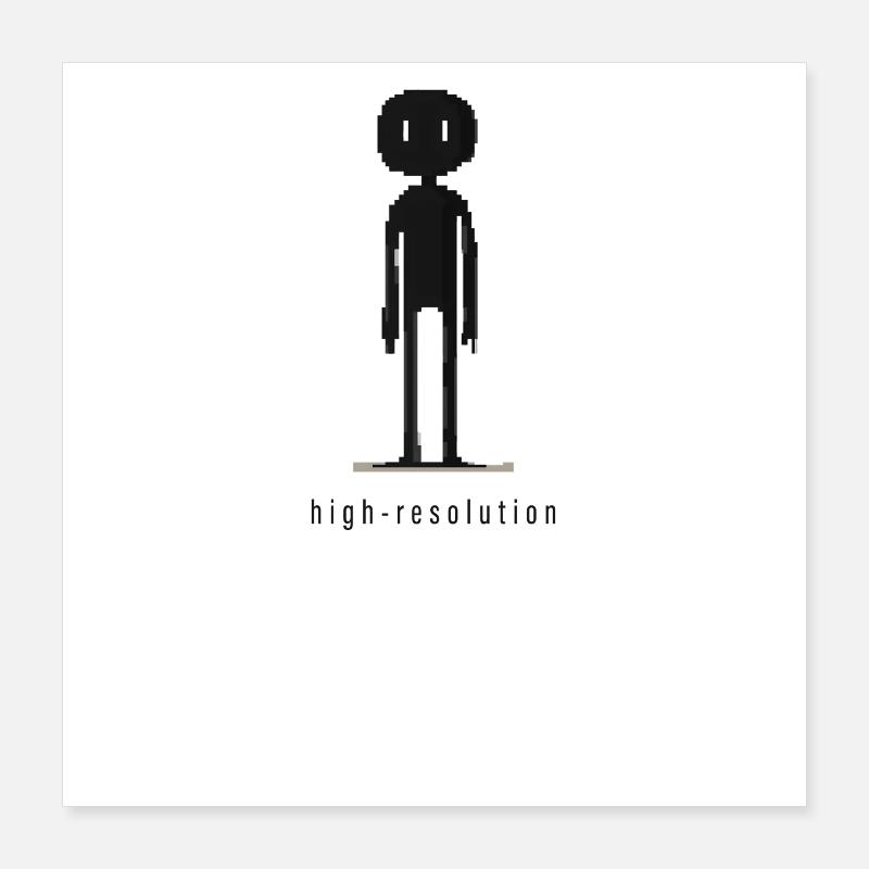Pixel Art High Resolution Irony Funny Design Poster 16" x 16" (40x40 cm)