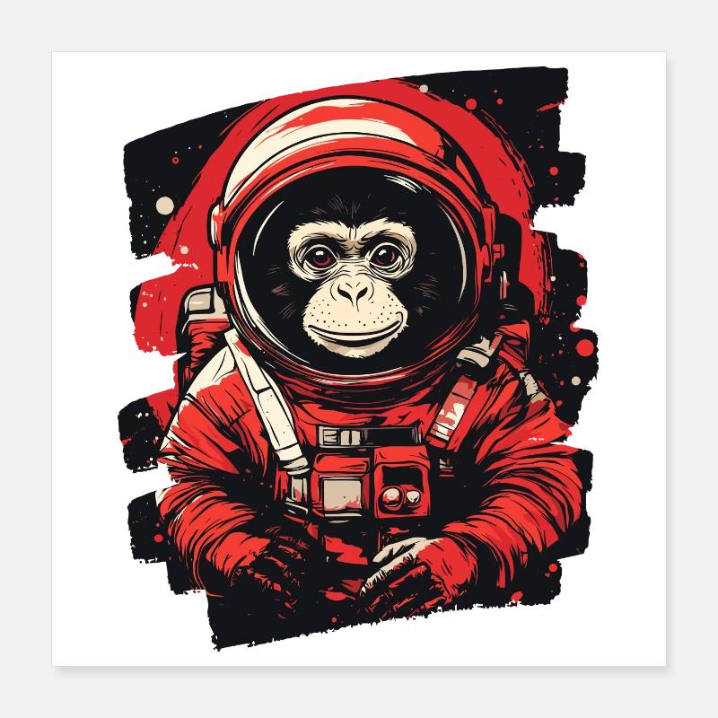 Affe Astronaut Poster 40x40 cm