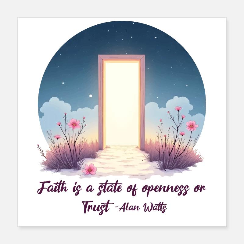 Citation de la foi d’Alan Watts d’Open Door Trust Poster 40 x 40 cm
