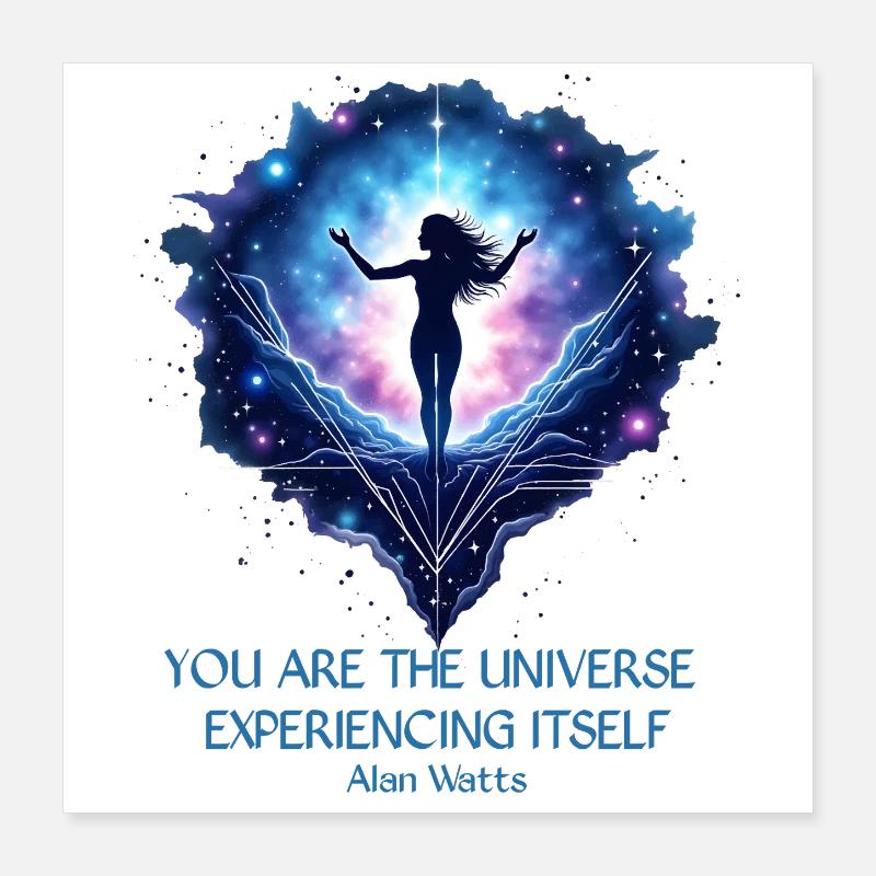 Femme Mystique | Alan Watts Citation Conception Poster 40 x 40 cm