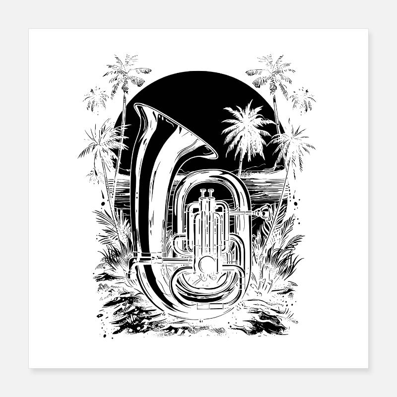 Dessin de tuba Poster 40 x 40 cm