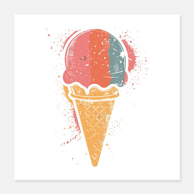 Glace rétro Poster 40 x 40 cm