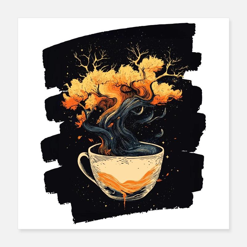 Coffee Coffee Coffee Lovers Poster 16" x 16" (40x40 cm)