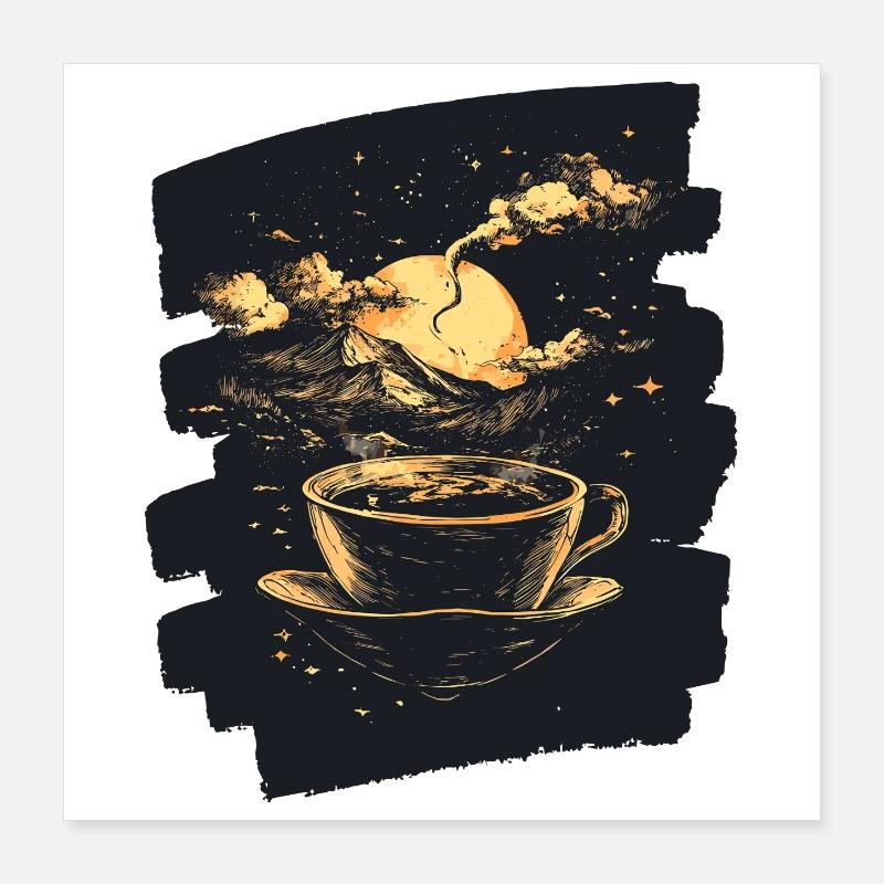 Café Café Amateurs de café Poster 40 x 40 cm