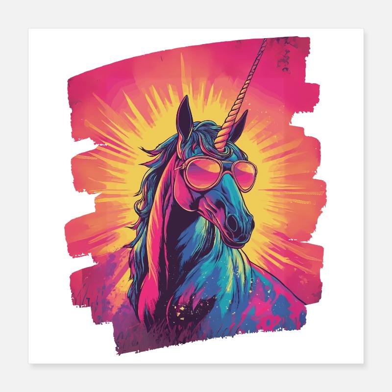 Licorne Poster 40 x 40 cm
