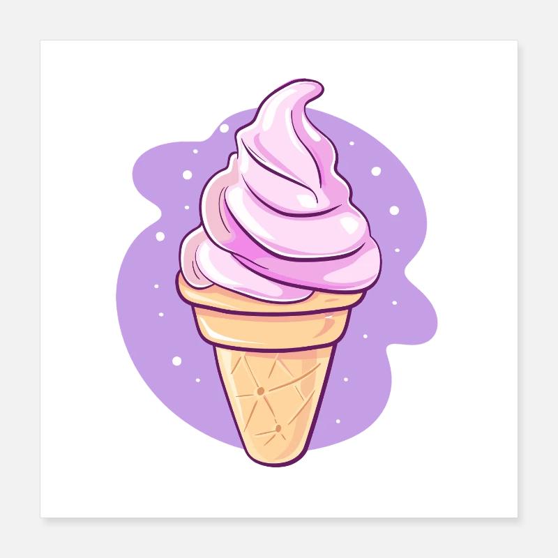 Glace molle rose Poster 40 x 40 cm