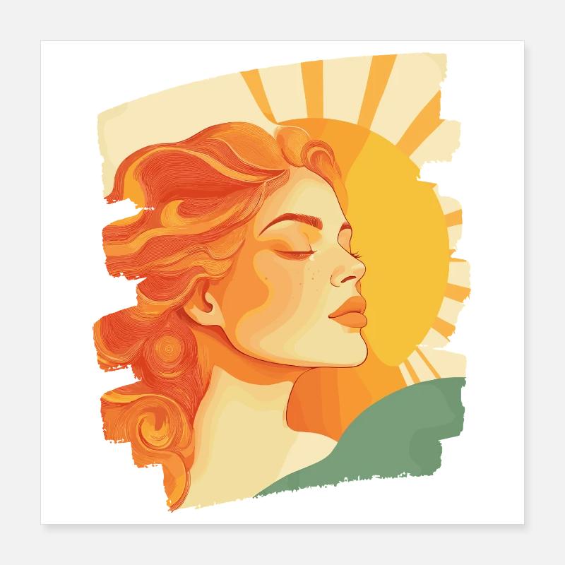 Soleil d’été Rétro Poster 40 x 40 cm