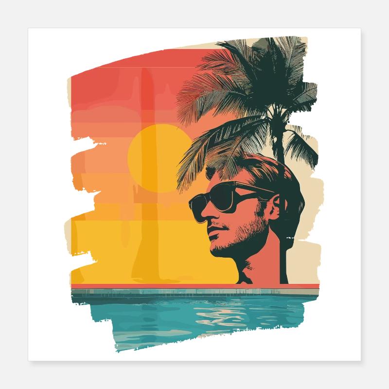 Sommer Sonne Poster 40x40 cm