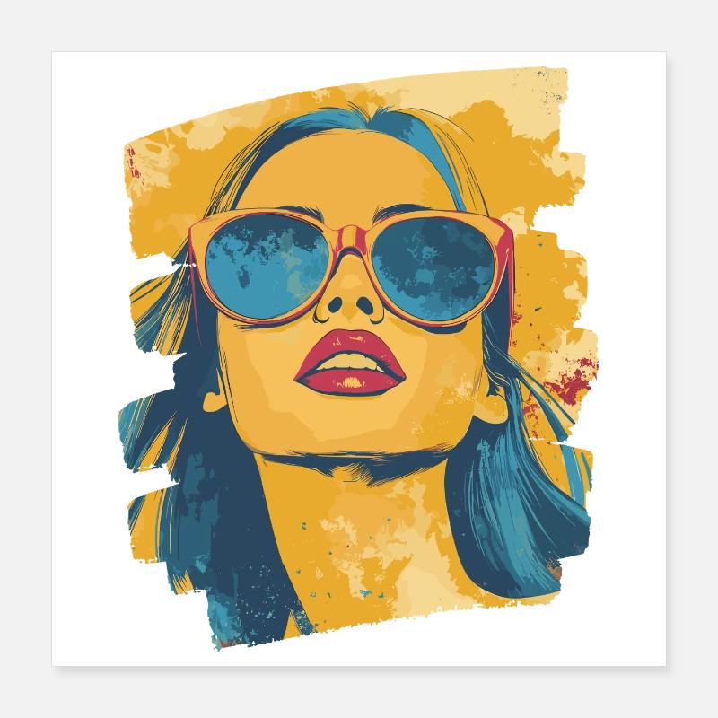 Soleil d’été Rétro Poster 40 x 40 cm