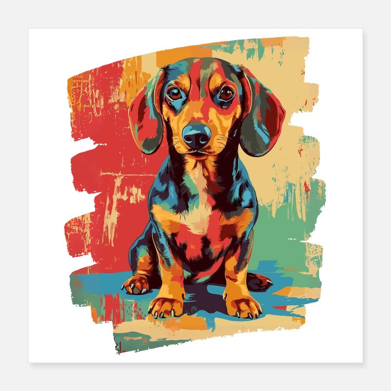 Teckel Poster 40 x 40 cm