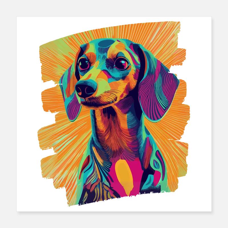 Teckel Dackel Poster 40 x 40 cm
