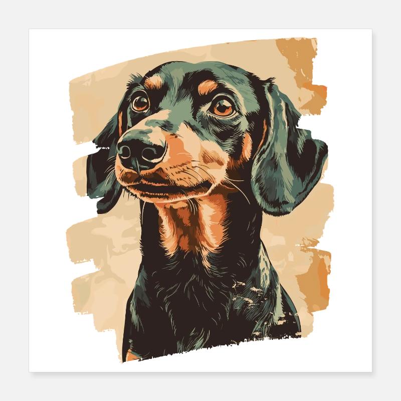 Dackel Dachshund Poster 16" x 16" (40x40 cm)