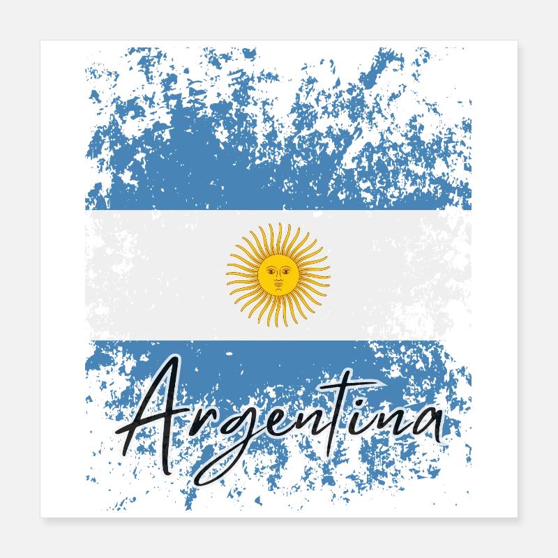 Drapeau de l’Argentine, fierté argentine Poster 40 x 40 cm