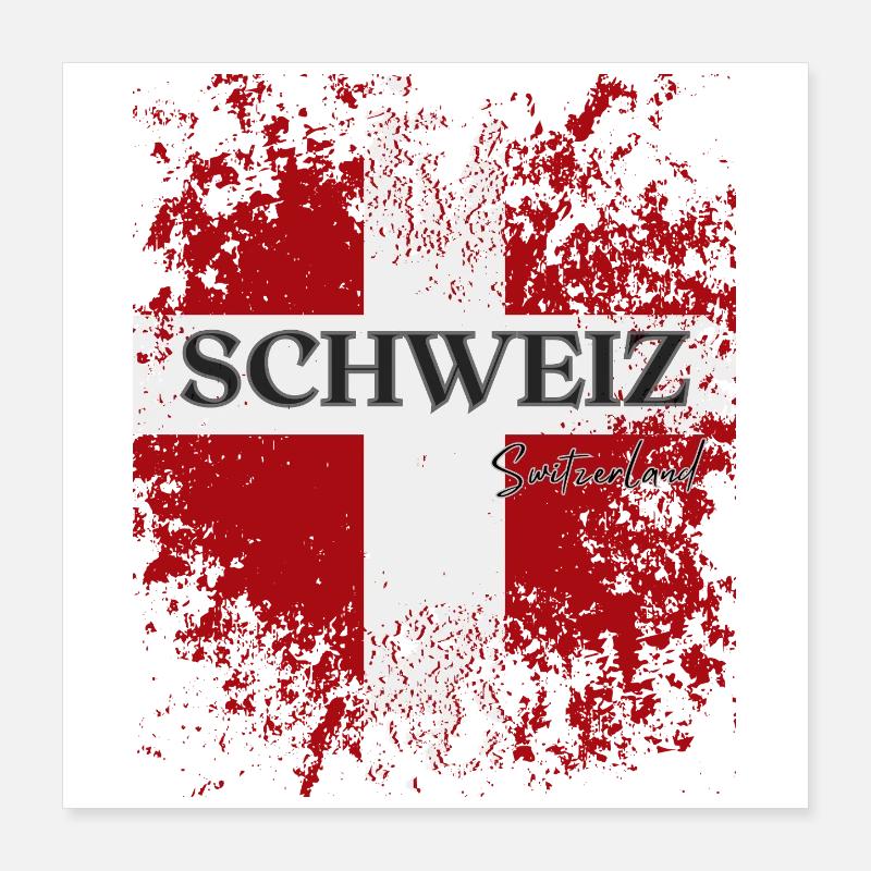 Flagge der Schweiz, Schweizer Stolz Poster 40x40 cm