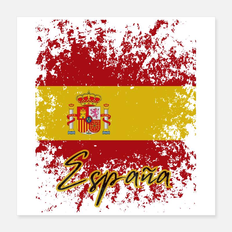 Fierté espagnole, drapeau de l’Espagne Poster 40 x 40 cm