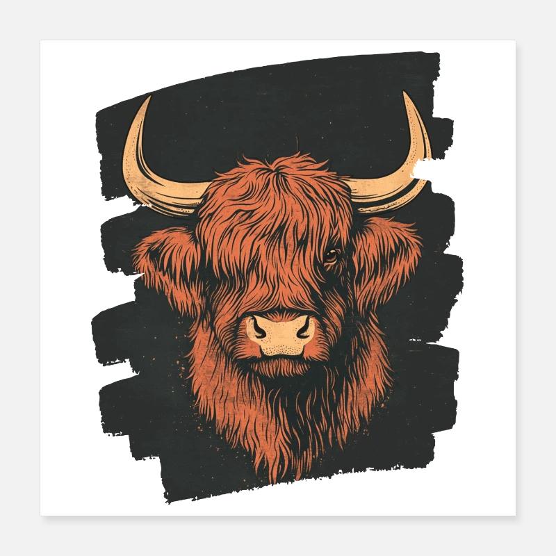 Bovins écossais des Highlands Poster 40 x 40 cm