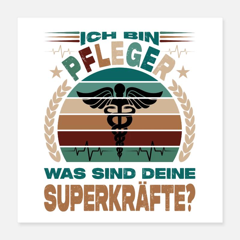 Pfleger Geschenke Krankenpfleger Abschluss Poster 40x40 cm