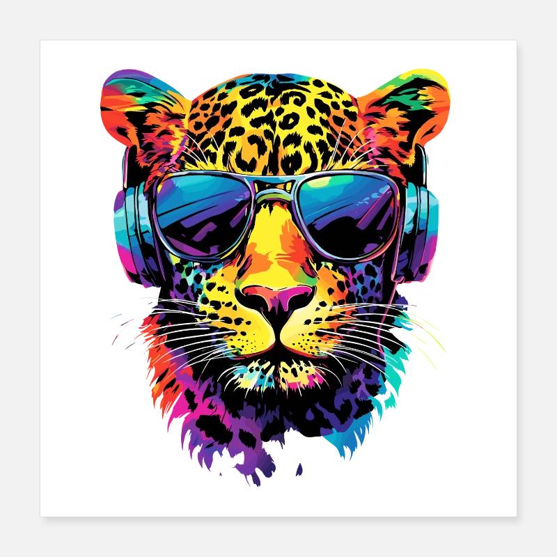 Panthère léopard Grand chat Chat Panthère léopard Poster 40 x 40 cm