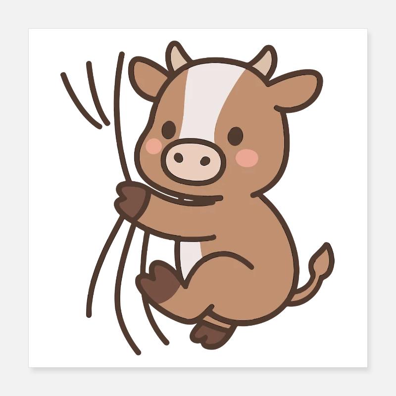 Kleines Kälbchen Poster 40x40 cm