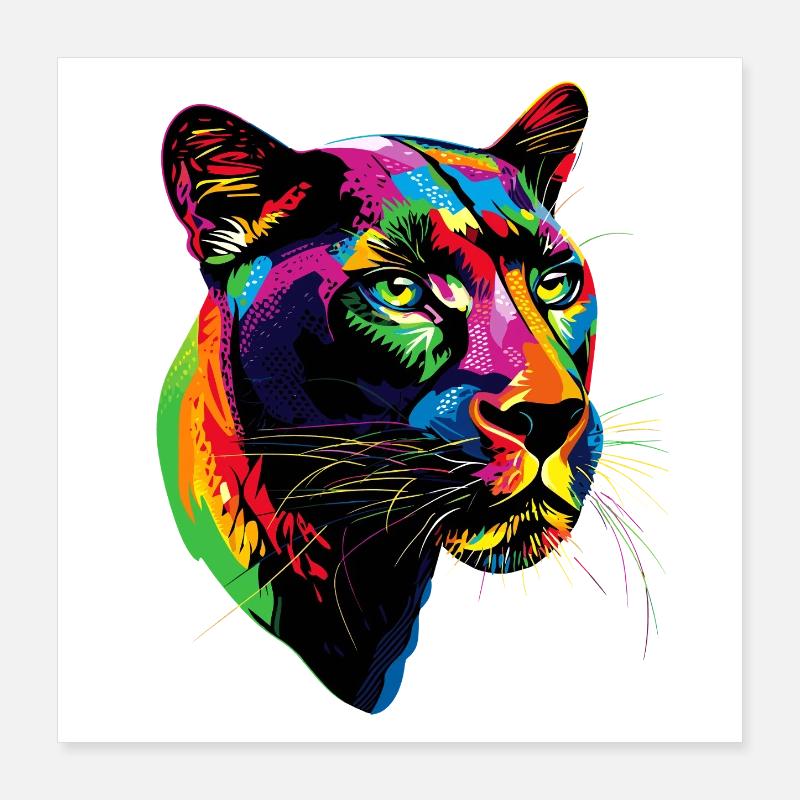 Panthère Léopard Grand Chat Mignon Gros Chat Panter Poster 40 x 40 cm