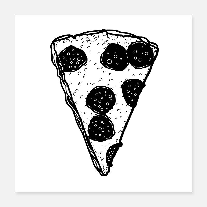 Pizza Sketch Poster 16" x 16" (40x40 cm)
