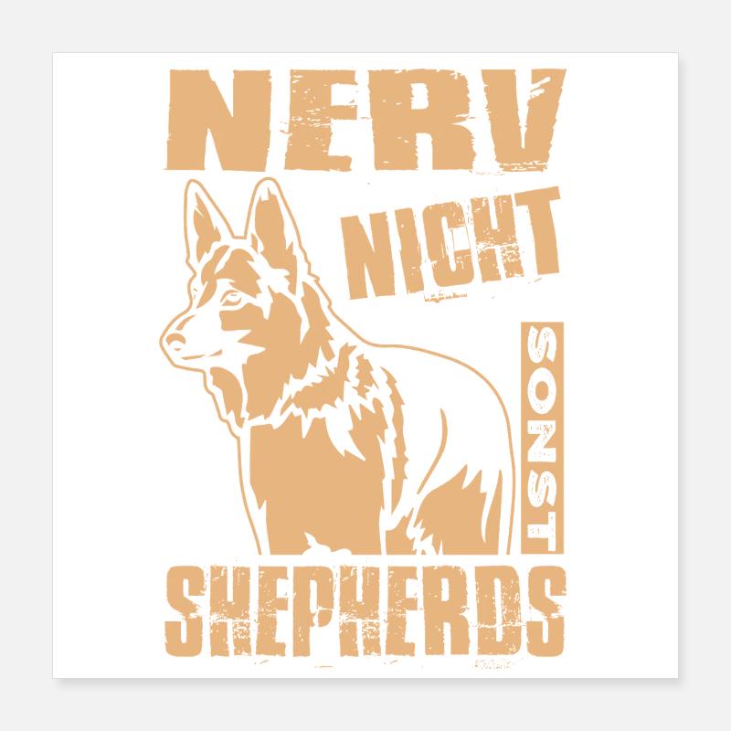 Schäferhund Geschenke Hund Herrchen Gassi Poster 40x40 cm