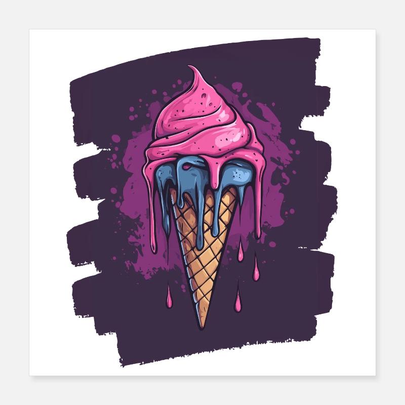 Crème glacée Crème glacée Poster 40 x 40 cm