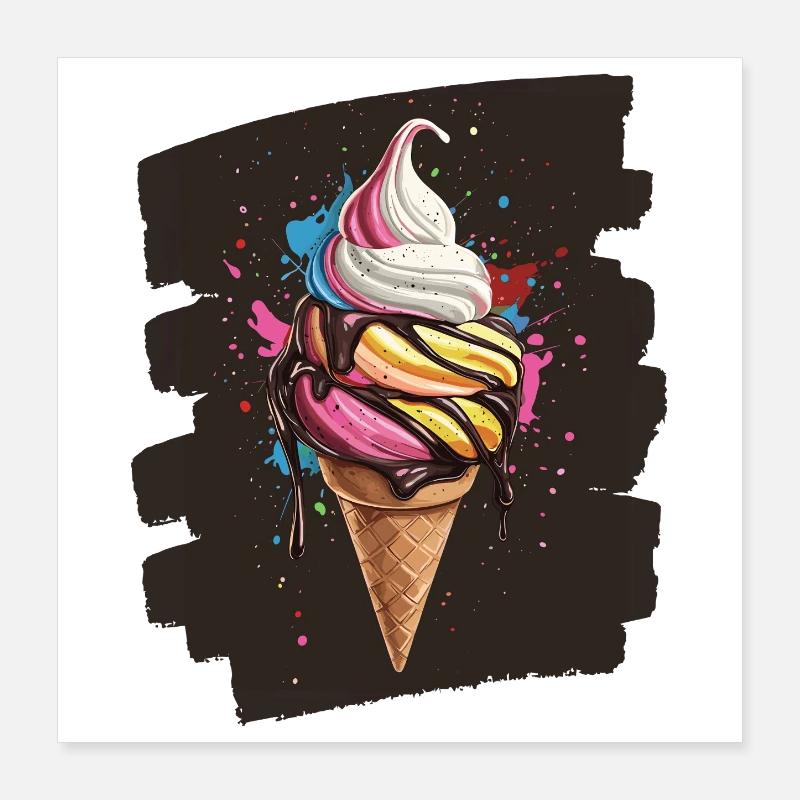 Eiscreme Eis Poster 40x40 cm
