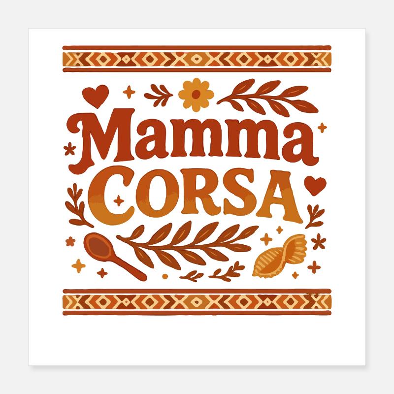 Mamma Corsa Poster 40 x 40 cm