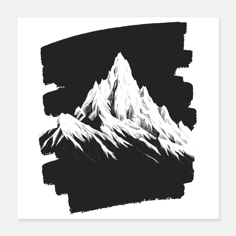 Berge Klettern Kletterer Wandern Poster 40x40 cm