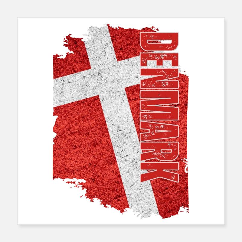Drapeau vertical du Danemark, I Love Denmark Poster 40 x 40 cm