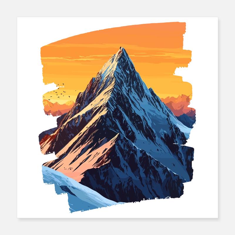 Berge Klettern Kletterer Wandern Poster 40x40 cm