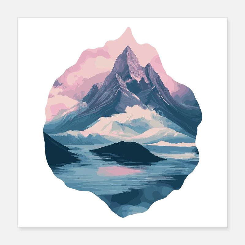 Berge Klettern Kletterer Wandern Poster 40x40 cm